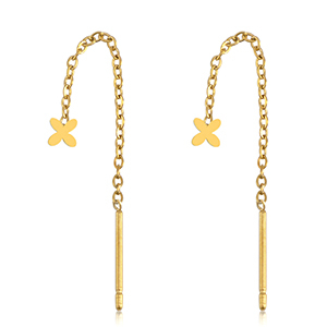 Stainless steel earrings flower Gold