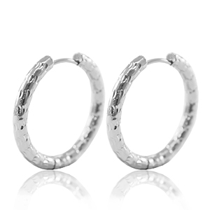 Stainless steel earrings creole 25mm Silver