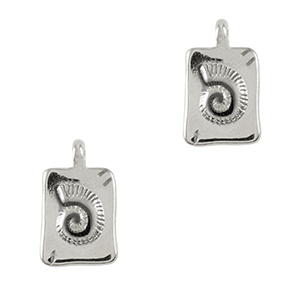 DQ European metal charms shell Antique Silver (nickel free)