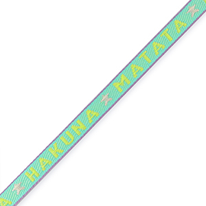 Ribbon text "hakuna matata" Blue-Yellow