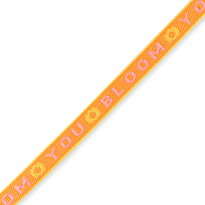 Ribbon text "you bloom" Orange-Paisley Purple
