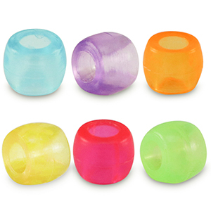 Acrylic beads rondelle 8mm Multicolour Transparent