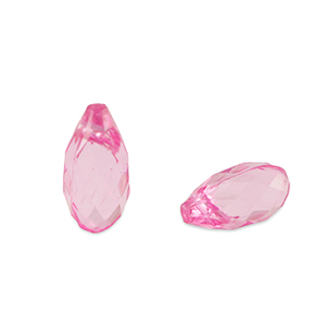 Acrylic beads drop Magenta Pink Transparent