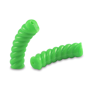 Acrylic tube beads twisted Green