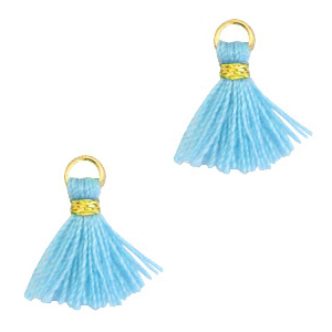 Tassels 1.2cm Gold-Cornflower Blue