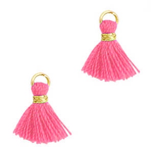 Tassels 1.2cm Gold-Magenta Pink