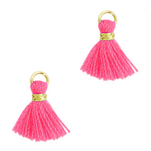 Tassels 1.2cm Gold-Fuchsia Neon Pink