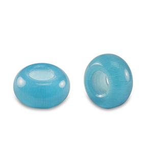 Natural stone beads glas rondelle 14mm Aqua Blue