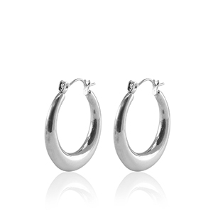Stainless steel earrings creole 25mm Silver