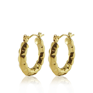 Stainless steel earrings creole 20mm Gold