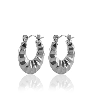 Stainless steel earrings creole 20mm Silver