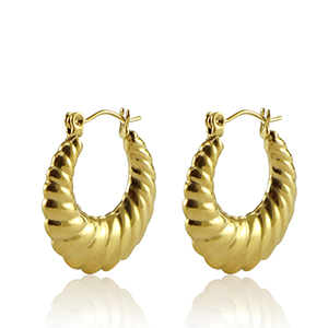 Stainless steel earrings creole 22mm Gold