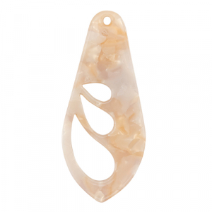 Resin pendants wing Pearl White-Pink