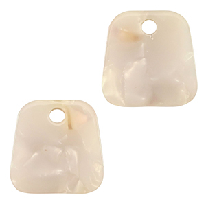 Resin pendants trapezium Pearl White-Pink