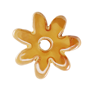 DQ greek ceramic beads flower Warm Yellow