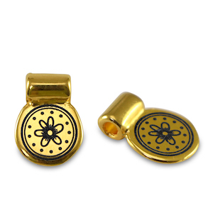 DQ European metal sliders flower Gold (nickel free)