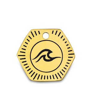 Stainless steel charms wave Gold