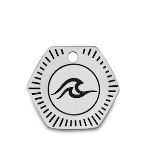 Stainless steel charms wave Silver