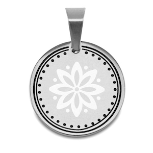 Stainless steel charms flower Silver