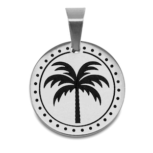 Stainless steel charms palmtree Silver