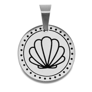 Stainless steel charms shell Silver