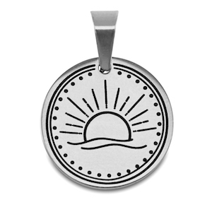 Stainless steel charms sun Silver