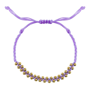 Ready-made Bracelets stainless steel beads Lilac-Gold