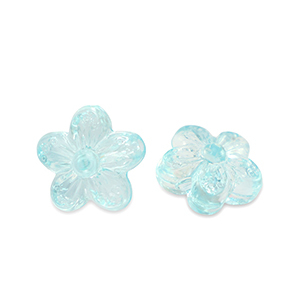 Acrylic beads flower Transparent Turquoise Blue