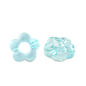 Acrylic beads flower Transparent Turquoise Blue