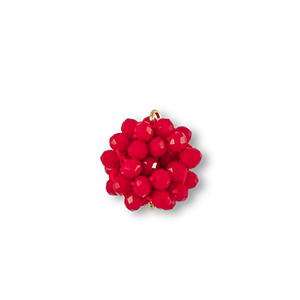 Top Faceted charms connector 16mm Red