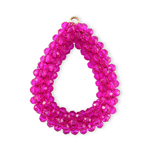 Top Faceted charms drop Fuchsia