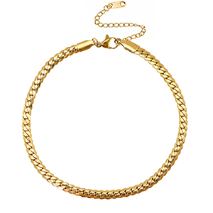 Stainless steel anklets snake Gold