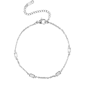 Stainless steel bracelets crystal Silver