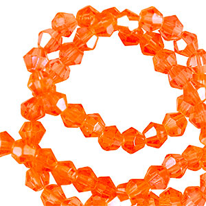 Top faceted beads bicone 3mm Vibrant Orange