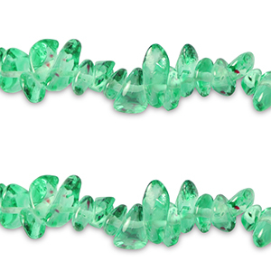 Glass beads chipstone Transparent-Nile Green