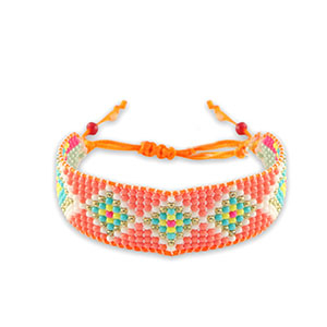 Ready-made Bracelets Paradise peach-White