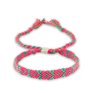 Ready-made Bracelets Neon pink-Turquoise Green