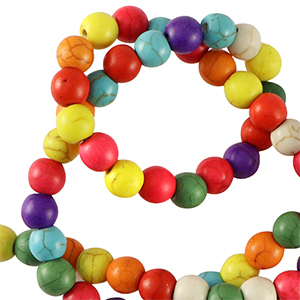 Natural stone beads howlite 6mm Multicolour