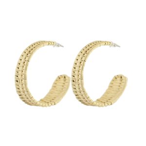 Trendy earrings rattan Natural White