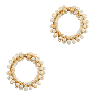 Stainless steel charms beads Beige-Gold