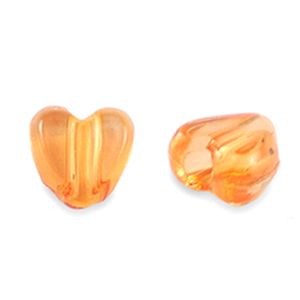 Acrylic beads heart Transparent Orange