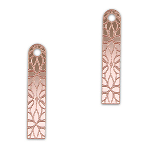 Statement charms bar flower Metallic Light Pink