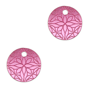 Statement charms flower 16mm Metallic Magenta Purple