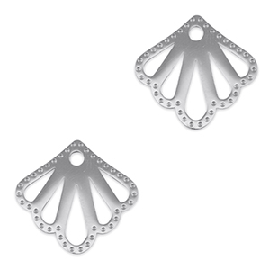 Stainless steel charms connector shell Silver