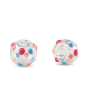 Hand-painted glass beads 8mm Transparent-Red Blue