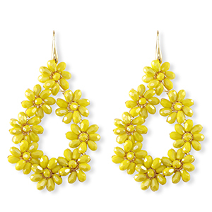 Top Faceted earrings drop Gold-Yellow
