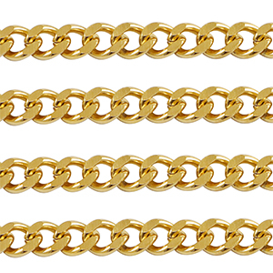 Stainless steel findings belcher chain curb links Gold