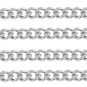 Stainless steel findings belcher chain curb links Silver