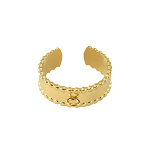 Stainless steel rings with loop Gold
