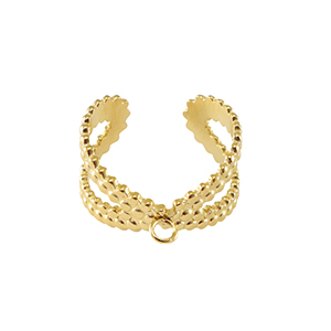 Stainless steel rings with loop Gold
